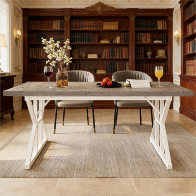 Tables de salle à manger rustiques modernes, en métal et en bois, style maison de campagne