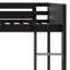 Lit superposé multifonctionnel en bois avec bureau, tablettes, lumières USB et DEL-1305350962