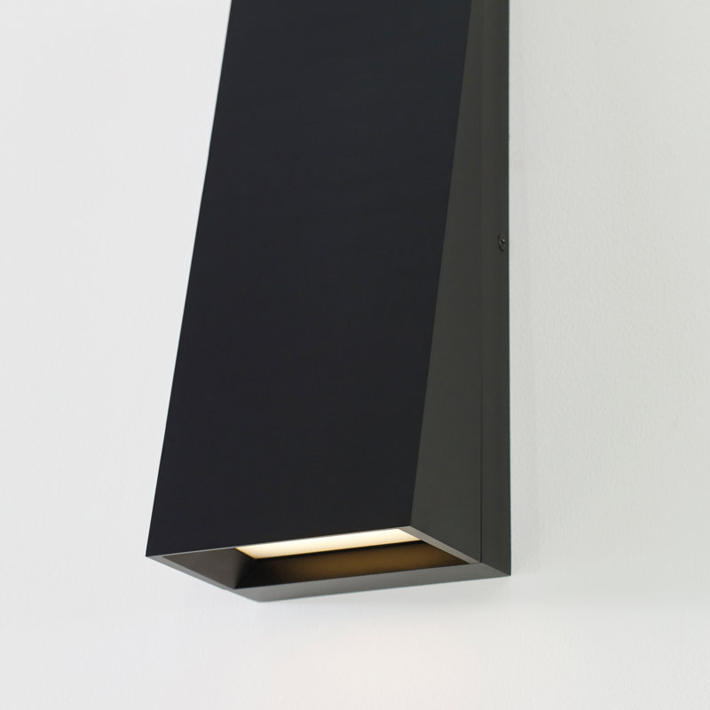 Pitch LED Outdoor Flush Mount, Black, 12" H x 5" W x 3.9" D