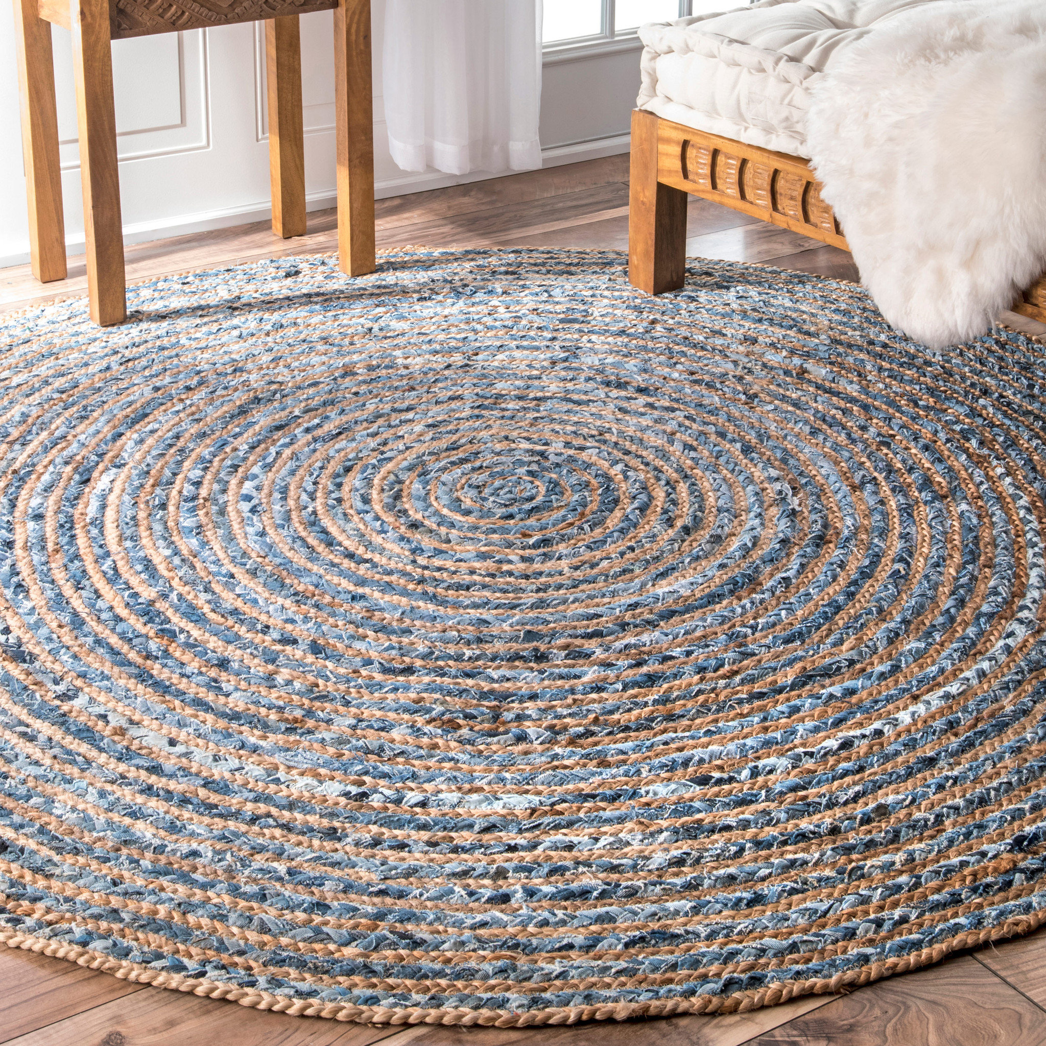 Cocoa Bean Black-Brown-Grey Oval Cotton Braided Rugs Reversible