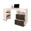 Bureau extensible Loris avec deux tiroirs, tablettes ouvertes et mécanisme coulissant