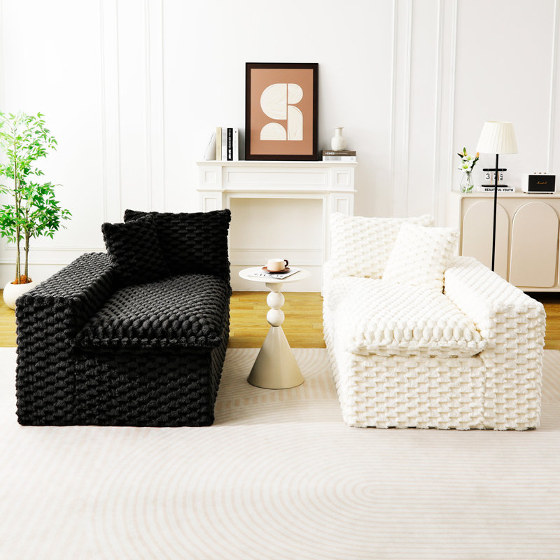 Canapé multifonctionnel élégant en velours tortue, modulable pour différentes occasions, confort optimal grâce à son rembourrage en mousse haute densité et son design color block, espaces d'aménagement flexibles, capacité de charge de 181 kg (400 lb).