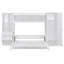 Grand lit escamotable mural avec placard, tiroirs et tablettes - Grand lit escamotable pliable, blanc