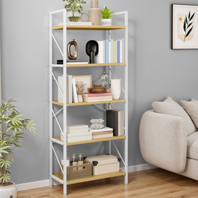 Industrial Bookcase, Corner Shelf Unit, Shelving Unit,  For Living Room, Study, Home Office