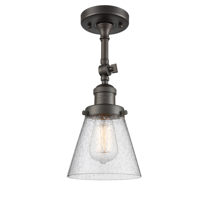 Cone 1 Light Sconce, 6 Watt Vinage LED Bulb, Seedy, Oil Rubbed Bronze