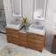 Meuble-lavabo autoportant de 60 po avec lavabo vasque en céramique blanche et 5 portes d'armoire à fermeture en douceur