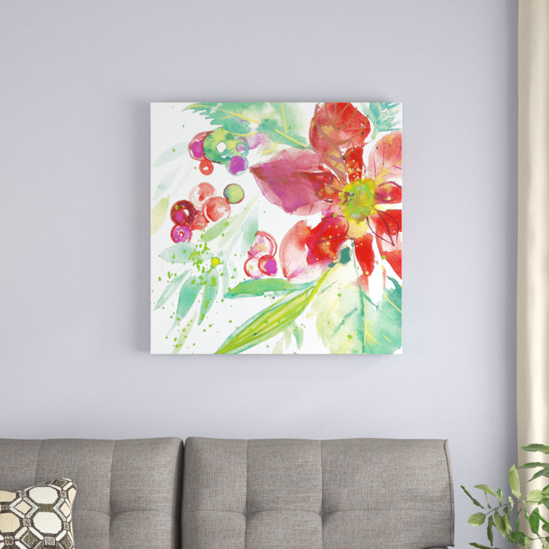 Reproduction d’art sur toile, "poinsettia Pretty IV" par Kristy Rice, H 30 po x l 30 po x P 1,25 po
