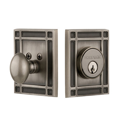 Nostalgic Warehouse Mission Plate Single Cylinder Deadbolt