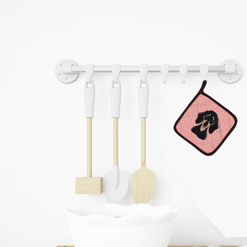 Cuisinier poignée teckel lisse à trésors caroline Checkerboard, Rose