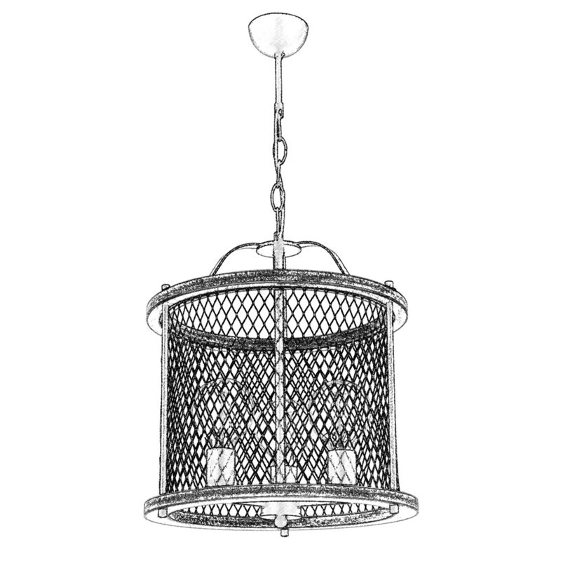 Luminaire suspendu tambour 4 lumières