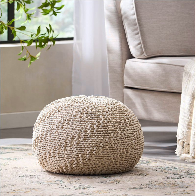 POUF HASEL, Ivory Cotton