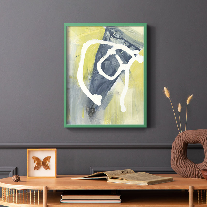 Delightful I Framed Print - Solid Wood, Green, 10" H x 8" W
