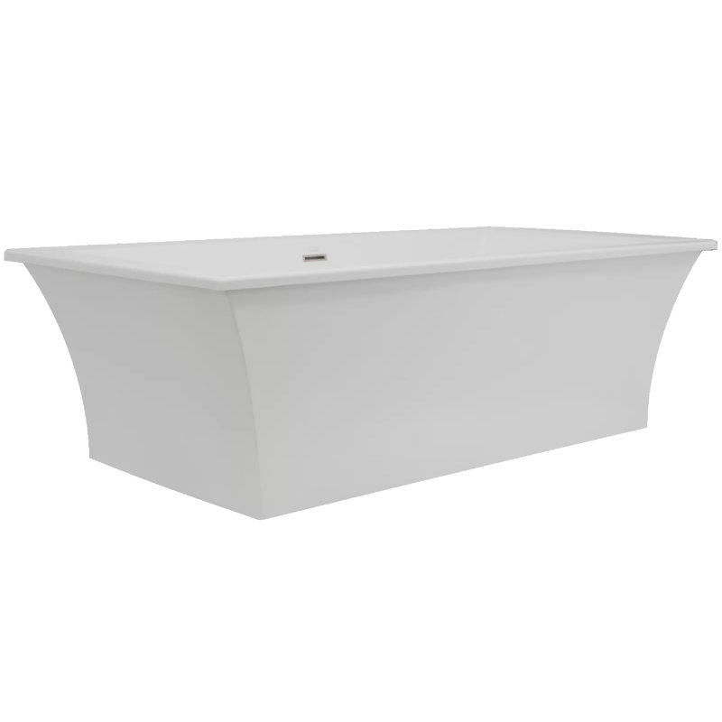 Studio 70" x 36" Freestanding Soaking Acrylic Bathtub, Polished Brass