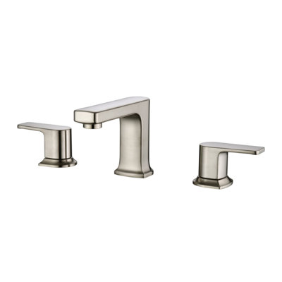 Dean Collection Two-Handle Widespread Short-Veseel Lavatory Bathroom Faucet with Drain Assembly - Brushed Nickel
