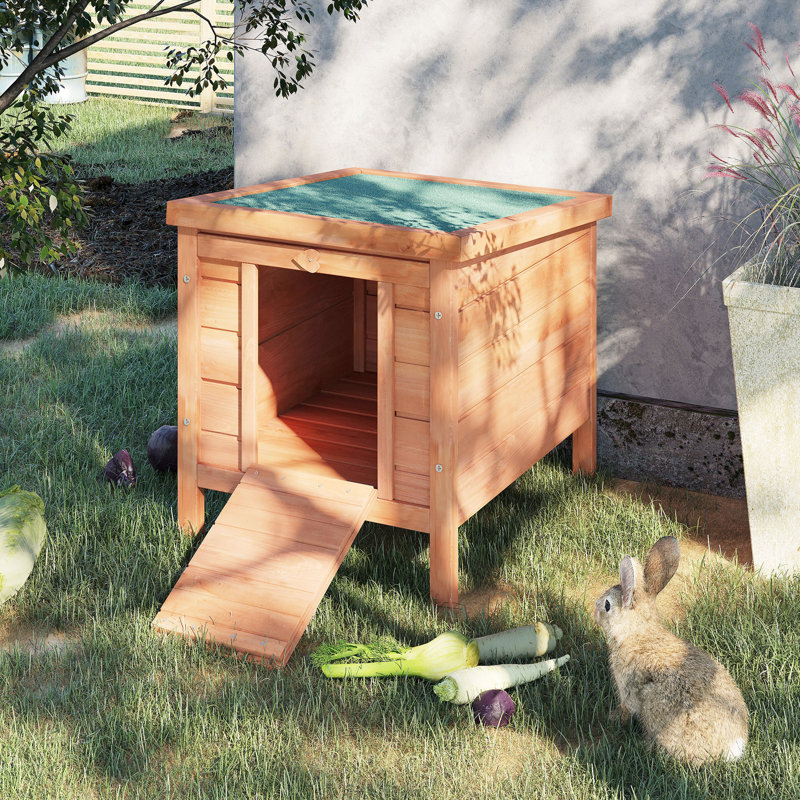Maison de chiot en bois naturel - et l'intérieur confortable favorise la petite taille de l'animal