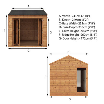 Mercia Garden Products Mercia 8 x 8ft Vermont Summerhouse & Reviews ...