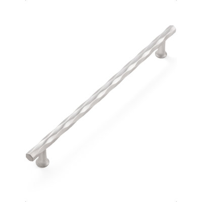 JIASENBAO Cabinet Pulls Brushed Nickel 8.8" Hole Center 5 Pack Hammered Silver Cabinet Handles Decorative Kitchen Drawer Dresser Cupboard Bathroom Vanity Cabinet Hardware Rhombus