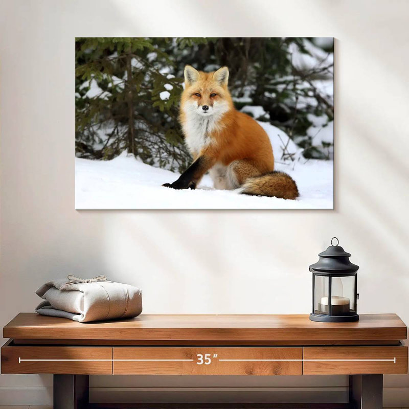 Winter Red Fox, 16" H x 24" W