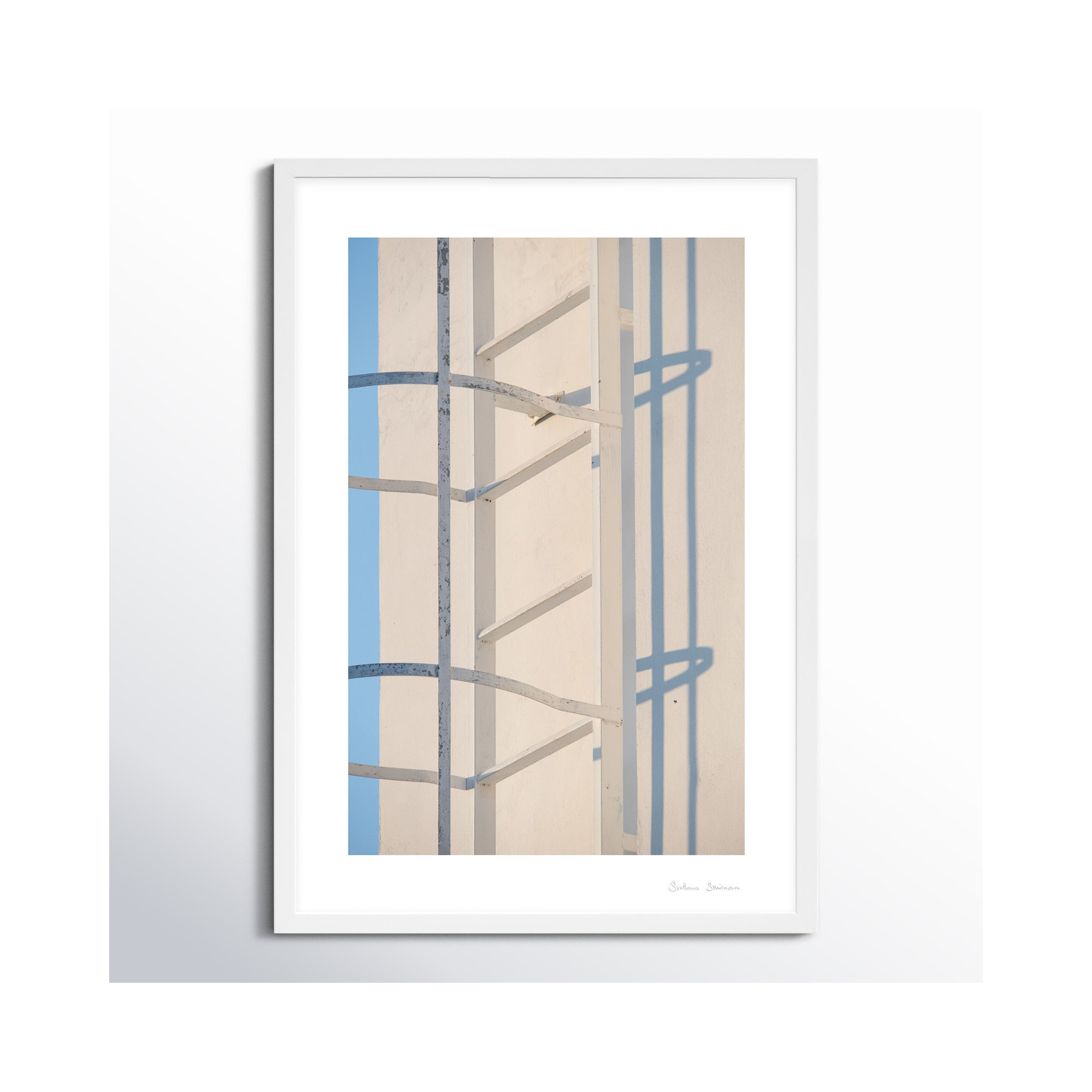 Lowell White Fragments from Greece 3 by Svetlana Smirnova - Picture Frame Photograph, White, 30" H x 21" W x 1.25" D