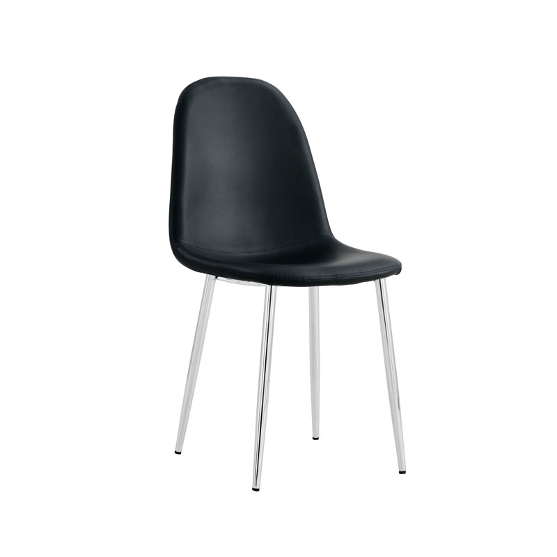 Chaise de salle à manger Sera, Noir, Chrome