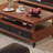 Medieval style solid wood coffee table-104978758