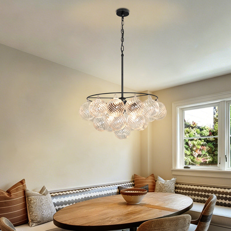 Lustre 9 lumières de diamètre moderne 24,41 po avec lustre en forme de bulle Spoutnik pour salle à manger
