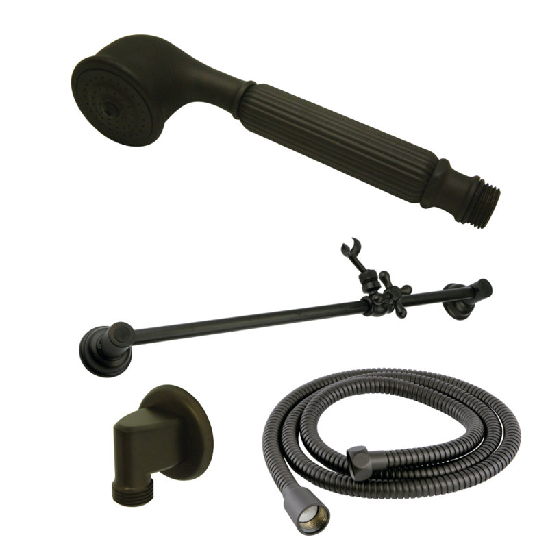 Système de douche Kingston avec barre coulissante et douche à main Kingston, Bronze huilé