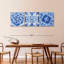 Ensemble de 3 carreaux de céramique baroque bleu sur toile-946144169