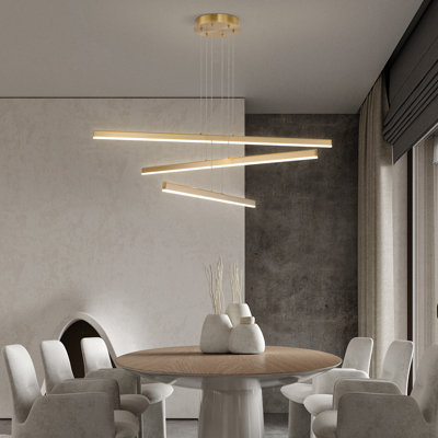 Luminaire suspendu linéaire à 3 lumières pour îlot de cuisine Wiggy