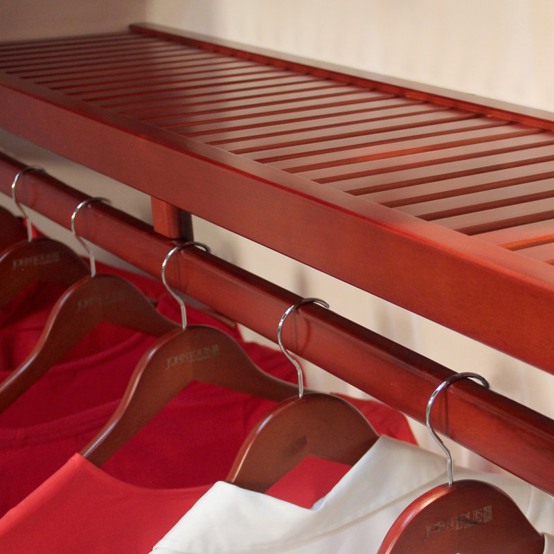 John Louis Home Solid Wood Reach-In Simplicity Closet System, Red Mahogany