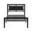 Structure simple en métal pour lit simple, style moderne et confort pour toute chambre à coucher, noir