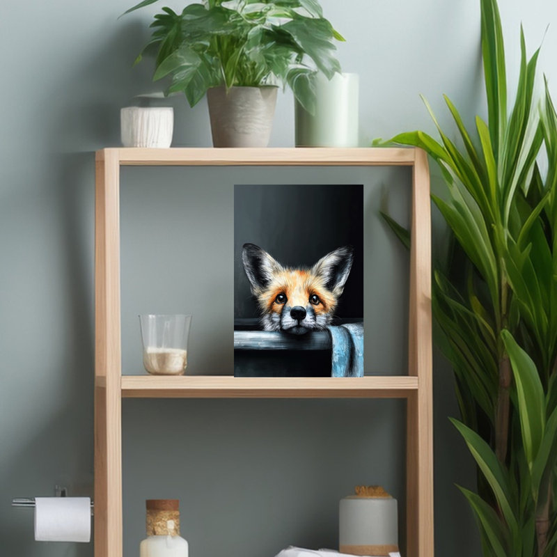 Fox In Bathtube 2 by Justyna Jaszke - Wrapped Canvas Print, 45.72 cm H x 30.48 cm W