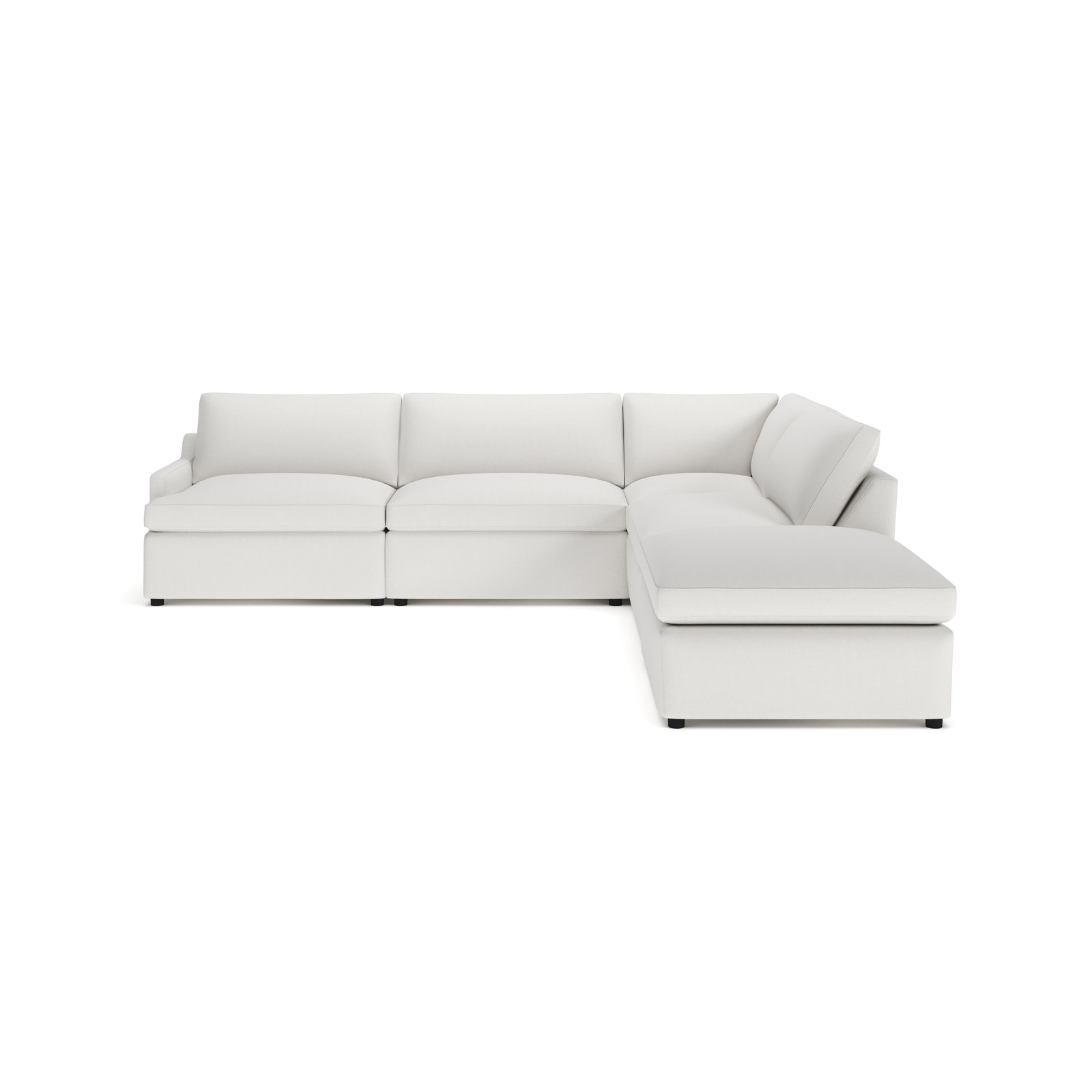 Essex Chaise Sectional, Macarena Beige Basketweave Fabric, Right Hand Facing