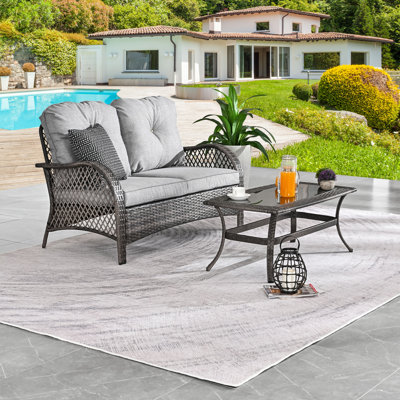 Amabilia 2 - Person Patio Conversation Set with Cushions