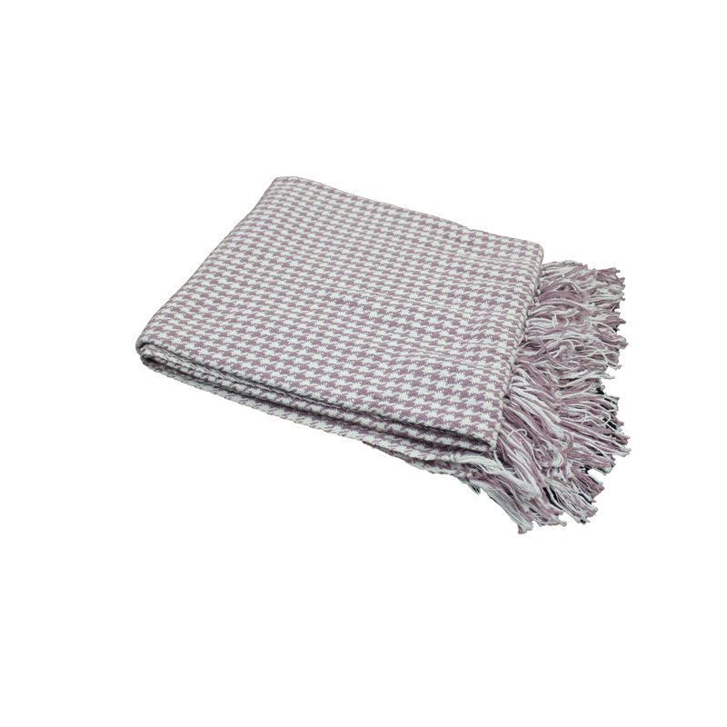 Throws Hand Woven Throw Blanket, Purple/White, 50" W x 60" L