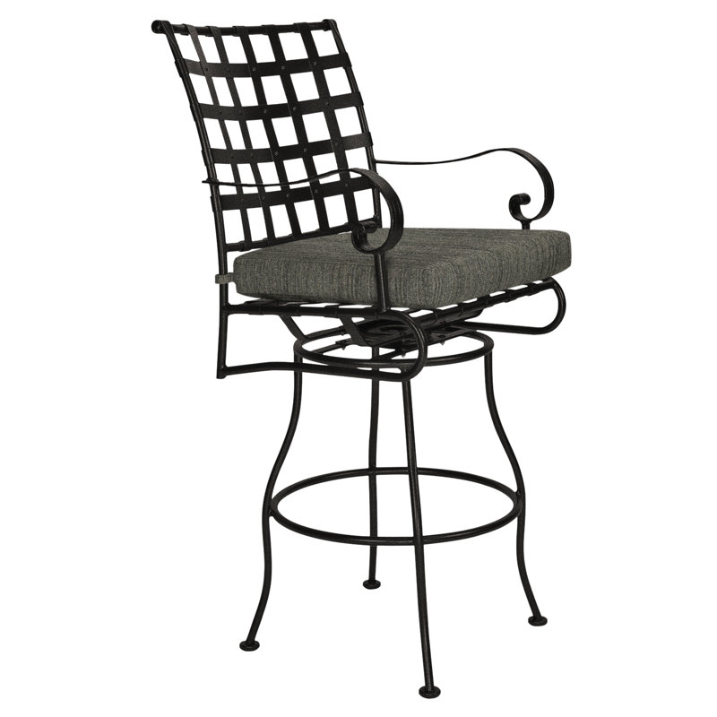 Classico-W Outdoor Swivel Bar Stool, Carbon Black, Harris Stone
