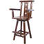 Tabouret de bar rustique - fabrication en bois de sapin, chaise avec dossier étoile décorative, repose-pieds, accoudoir large, tabouret de cuisine rustique
