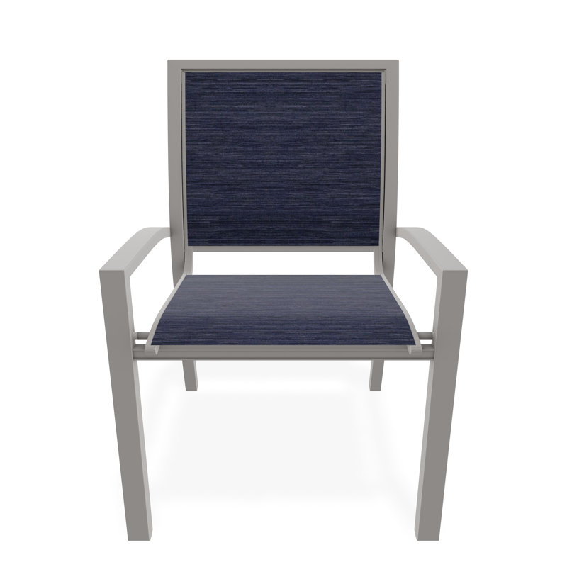 Kendall Outdoor Dining Chair, Collect Indigo, Warm Gray