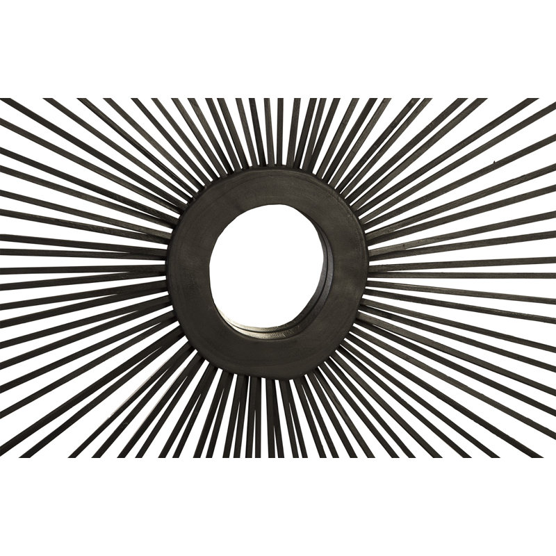 Spoke Burnt Industrial Frameless Accent Mirror, 46" H x 57" W
