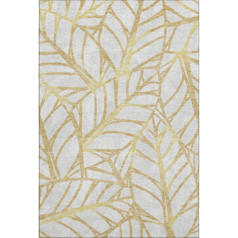 Premium Machine Washable Lisse Gold Rug, Rectangle 5' x 7'6"