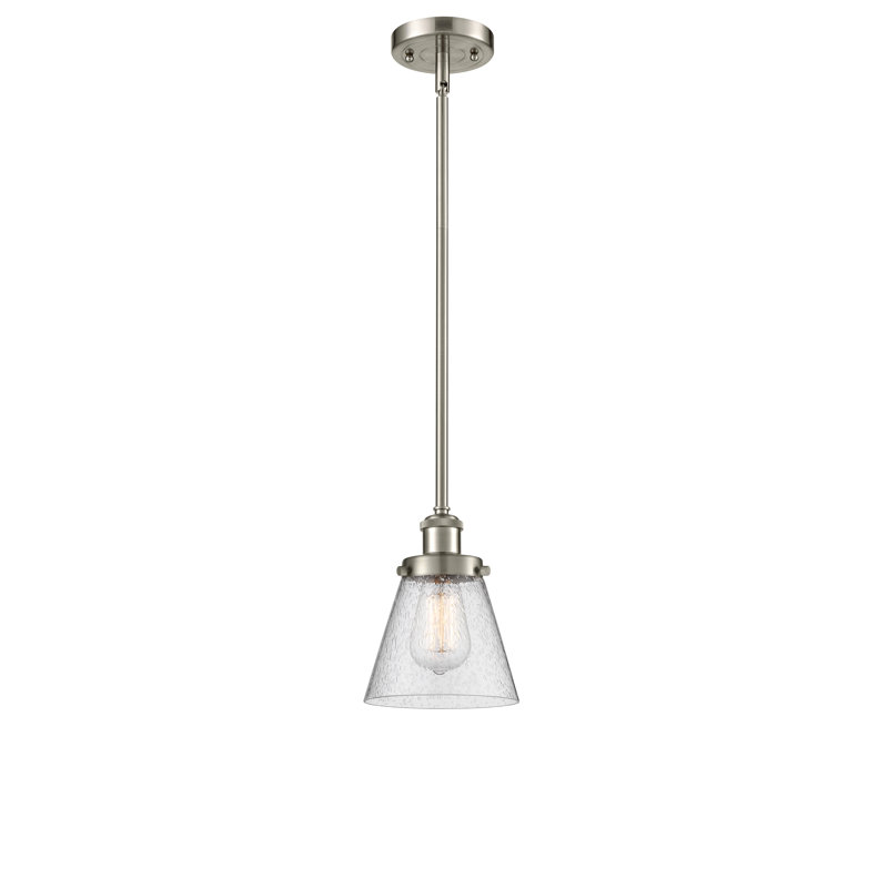 Mini-luminaire suspendu avec tige 6 po Ballston Urban Cone, Grainé, Nickel satiné brossé, Ampoule non incluse