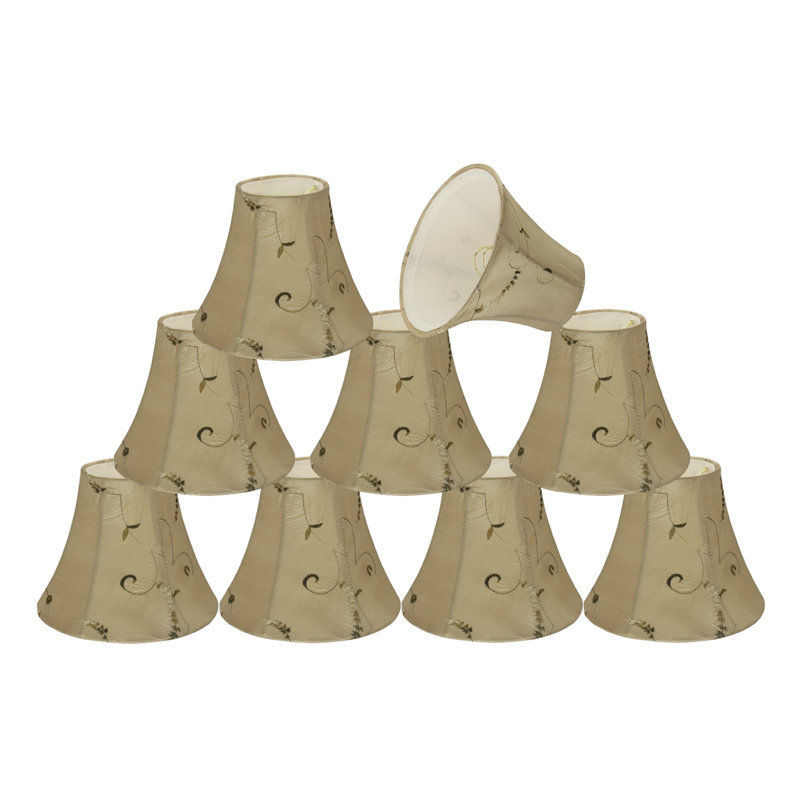 Abat-jour cloche en soie/chantoung de H 5 po en or