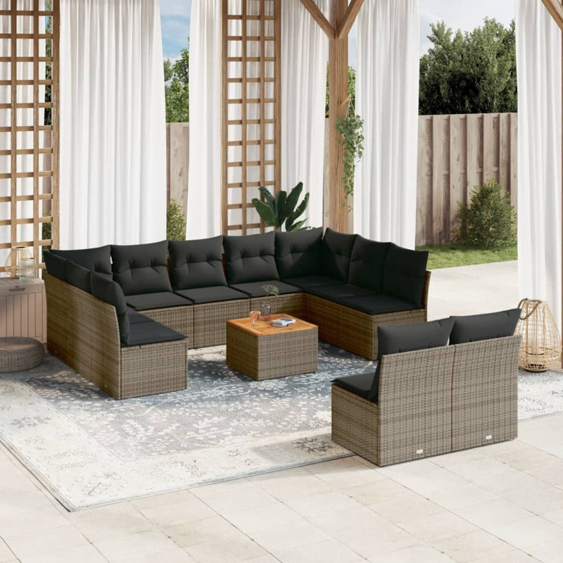 Grand canapé modulaire en rotin PE Vidaxl