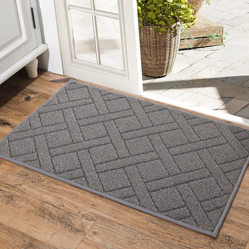 Dioselina Non-Slip Indoor Doormat, 20" W x 32" L, Gray