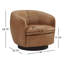Fauteuil demi-tonneau pivotant en cuir véritable Marcy
