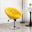 Fauteuil en velours jaune citron, rotation à 360 degrés, base hydraulique, l 28,34 po x P 24 po, 32 po à 38,25 po de hauteur jaune avec base pivotante et stable