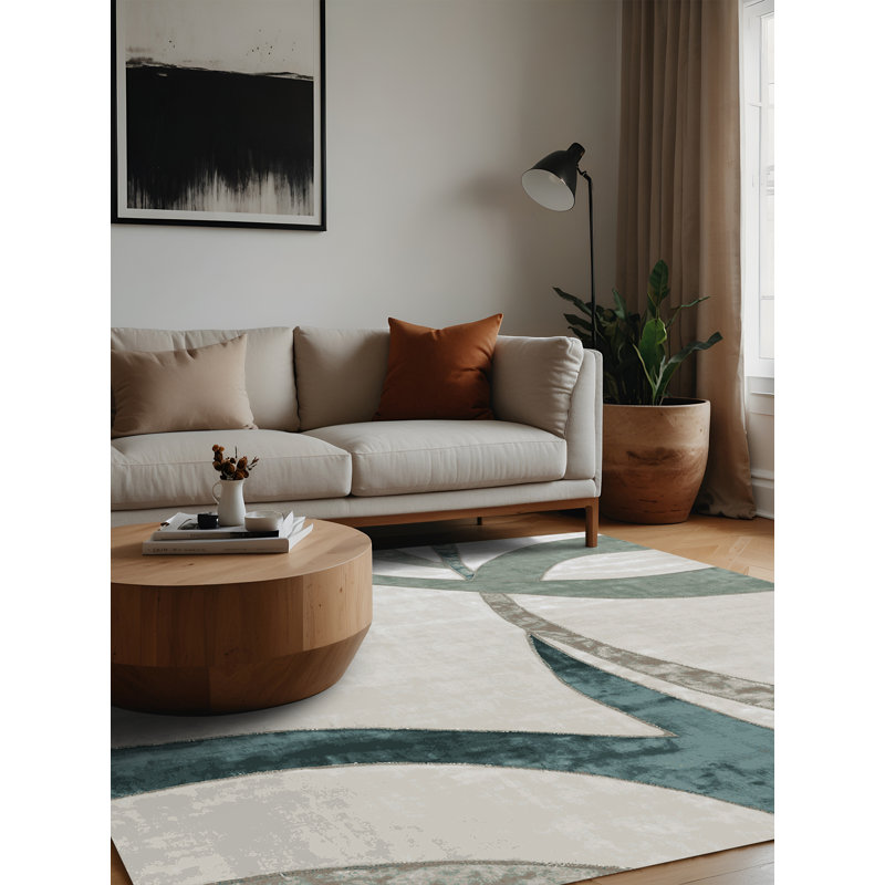 Tapis gris lavable à la machine, Carré 6 pi