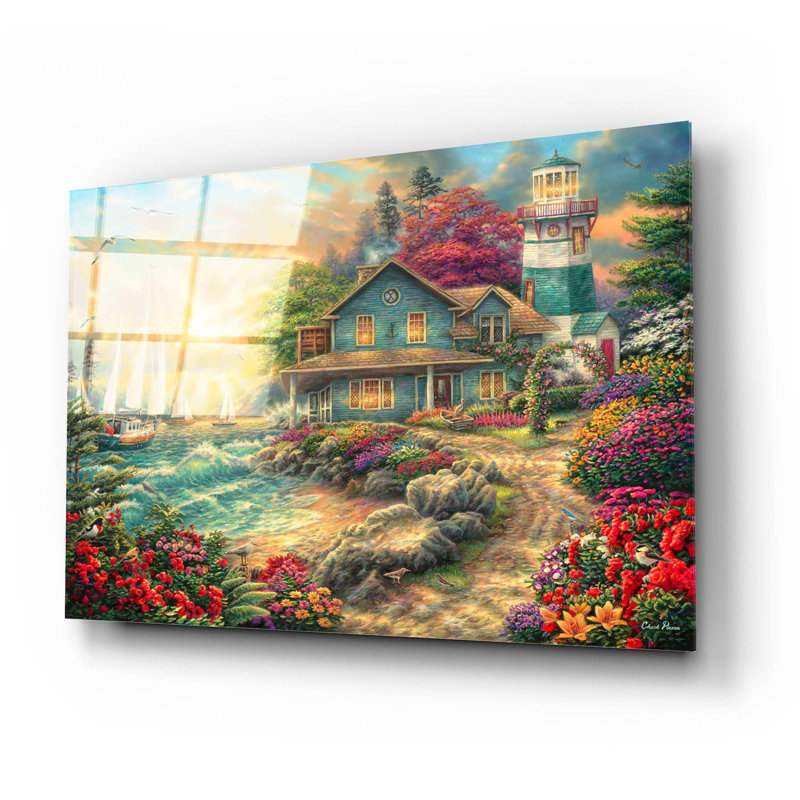 «Sunrise by the Sea» par Chuck Pinson, art mural en verre acrylique, H 16 po x l 24 po x P 0,2 po
