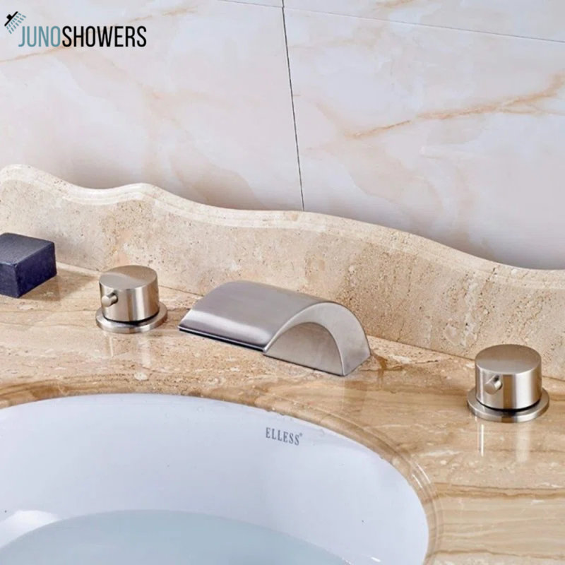 Round Rainfall Shower Head Combo with Hand Shower and Wall Mount Mixer