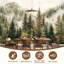 Papier peint auto-adhésif Misty Forest Landscape Aquarelle Serene Mountain Pine Trees-1519457066